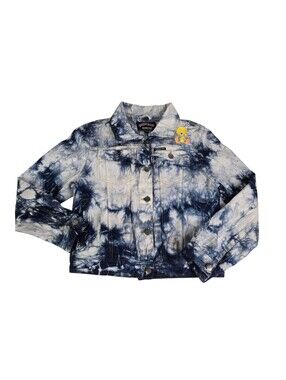 Members Only-Looney Tunes Tie Dye Denim Acid Wash Jean Jacket Size Large
